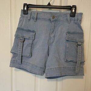 American Bazi Light Blue Cargo Shorts